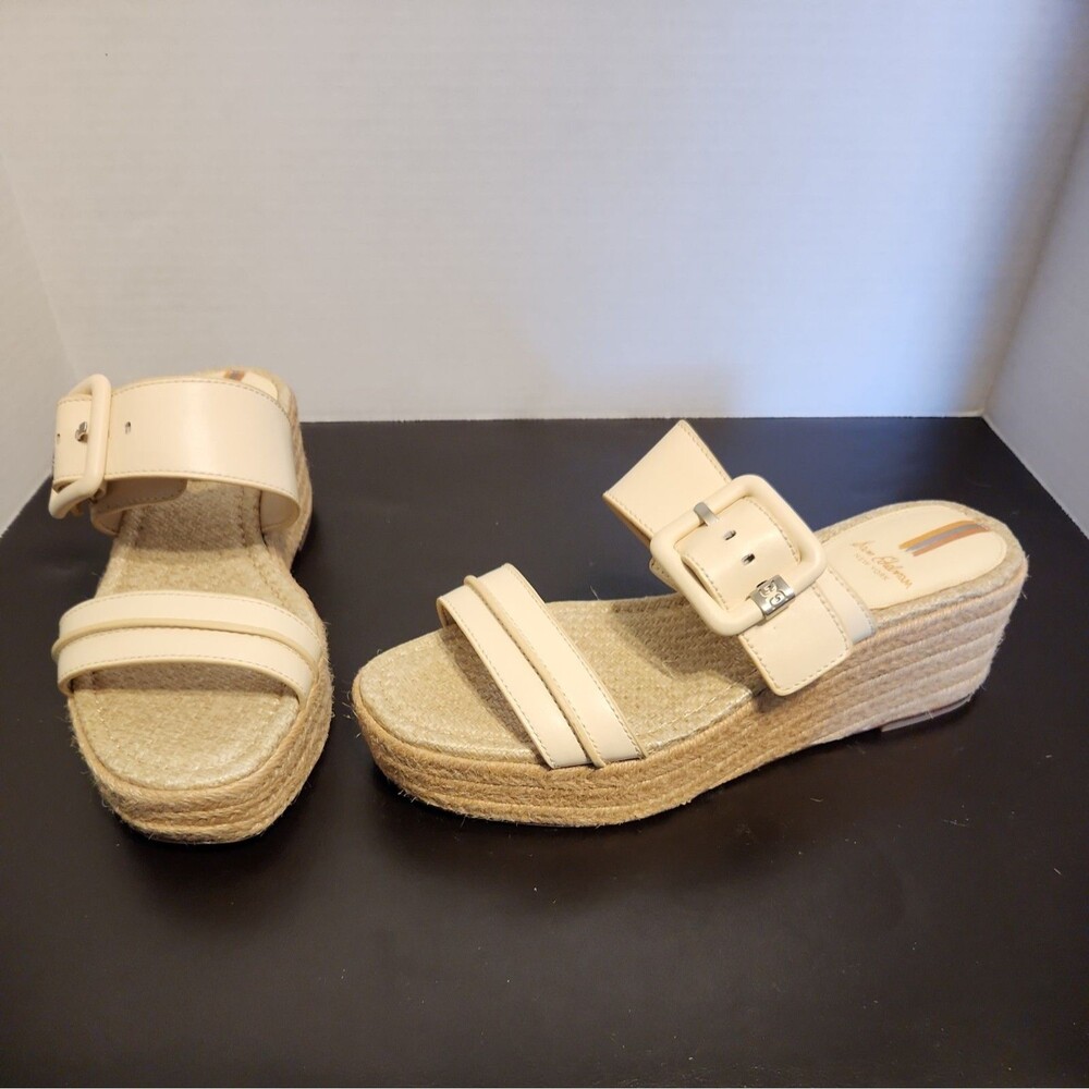 Sam Edelman Espadrille Platform Sandals Womens Sz8 Ivory Cream